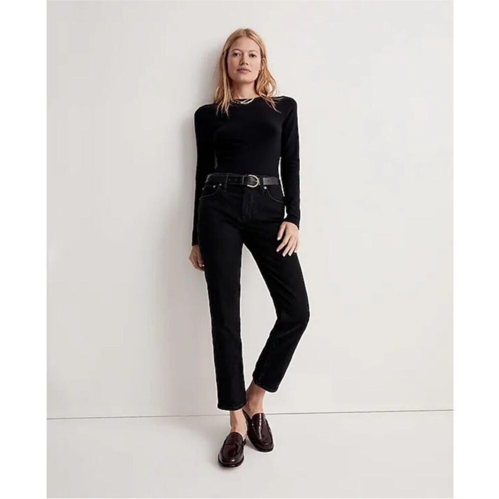 Madewell Mid-Rise Perfect Vintage Jeans Tapered Leg Denim Black NWOT